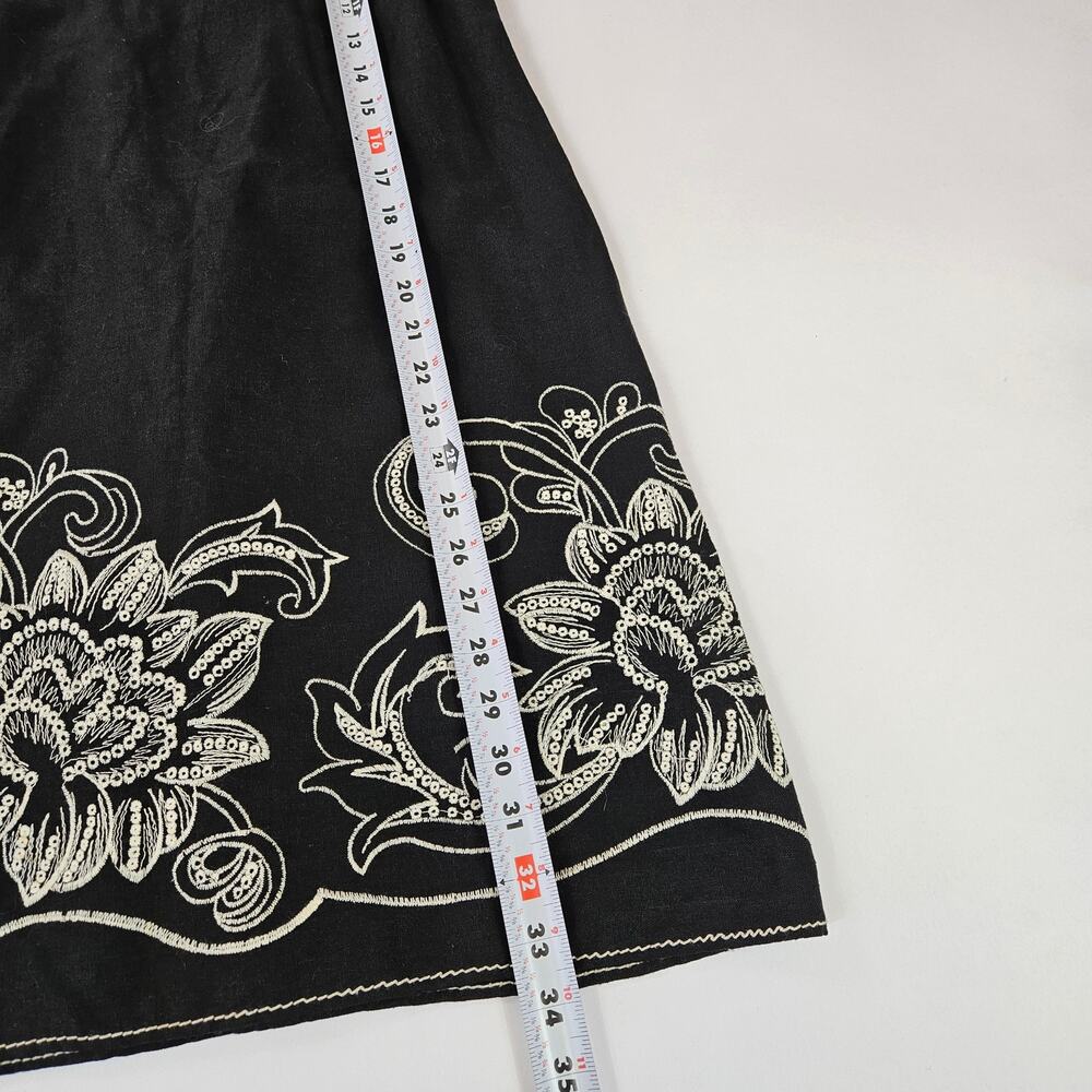 Y2k Linen Blend Dress Max Studio Boho Cottagecore - Small - Picture 5 of 6